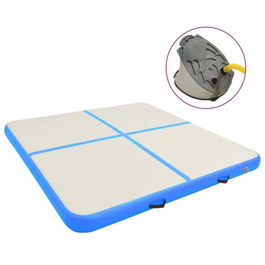 Exercise * | Inflatable Gymnastics Mat With Pump 200X200X20 Cm Pvc Blue