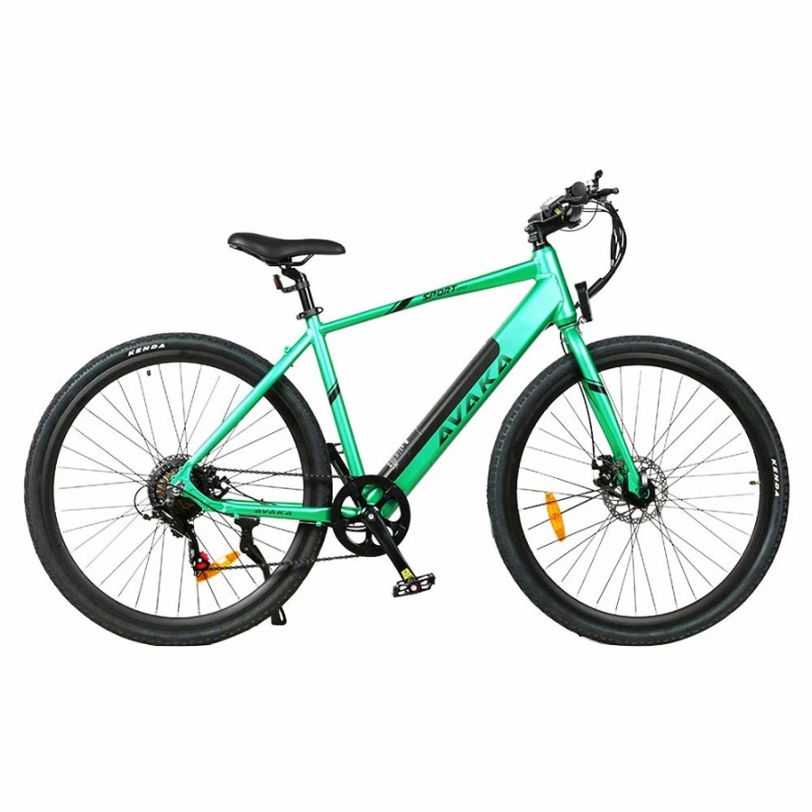 E-Bikes, Scooters & Wheels * | Avaka R3 Electric Bike 700C*40C Inches Wheel 36V 350W Motor 12.5Ah Battery 32Km/H Max Speed 70Km Range Shimano 7-Speed Gear 120Kg Load Green