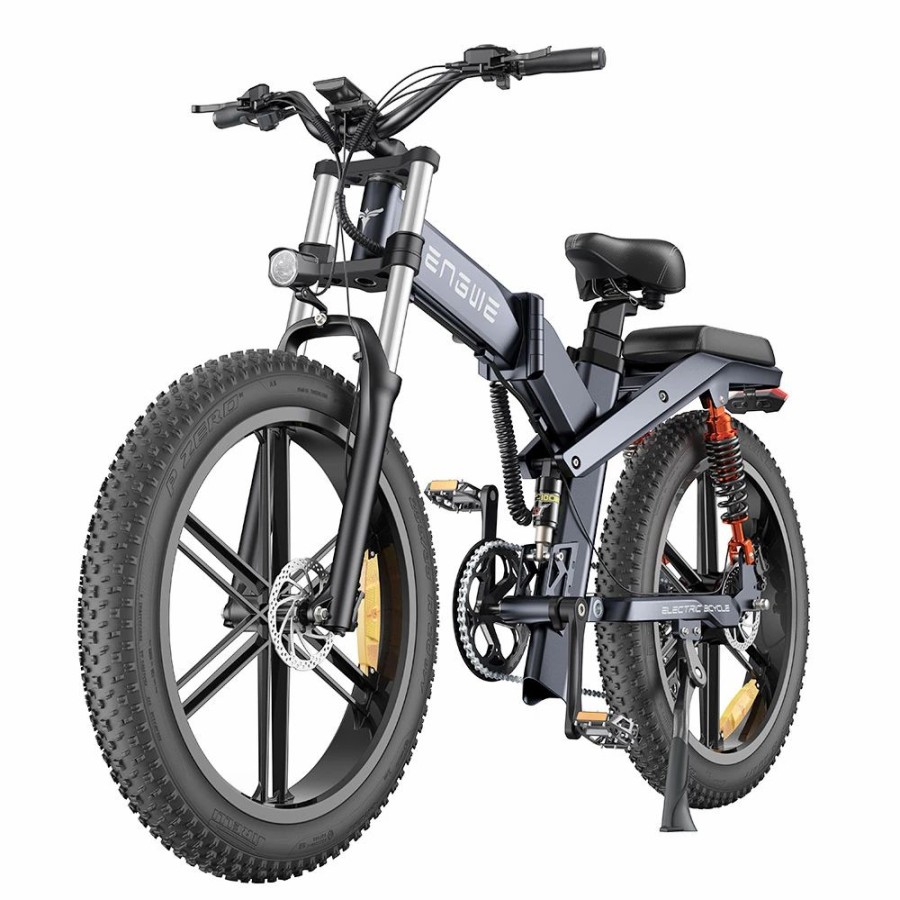 E-Bikes, Scooters & Wheels * | Engwe X26 Electric Bike 26*4.0 Inch Fat Tires 50Km/H Max Speed 48V 1000W Motor 19.2Ah & 10Ah Dual Batteries For 100Km Range 150Kg Max Load Triple Suspension System Shimano 8-Speed Gear Dual Hydraulic Disc Brake For All-Terrain Roads Mountain E-Bike