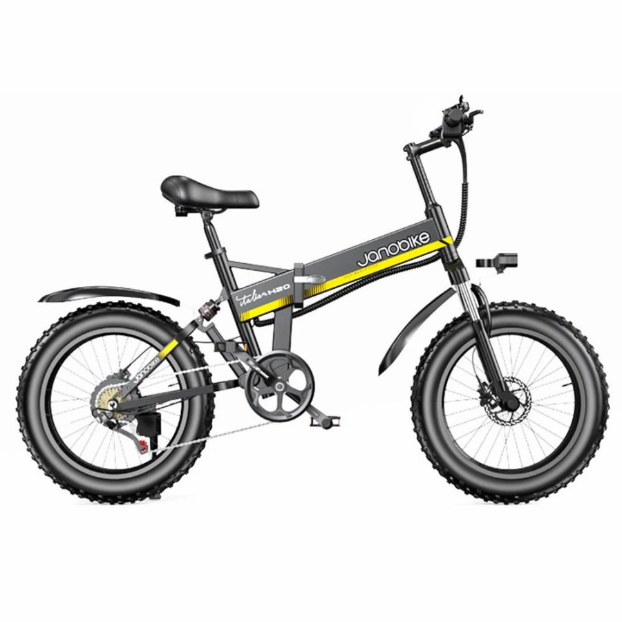 E-Bikes, Scooters & Wheels * | Janobike H20 Electric Bicycle 48V 1000W Motor 9.6Ah Battery 20*4 Inch Tire Snow, Mountain, City Bike Black