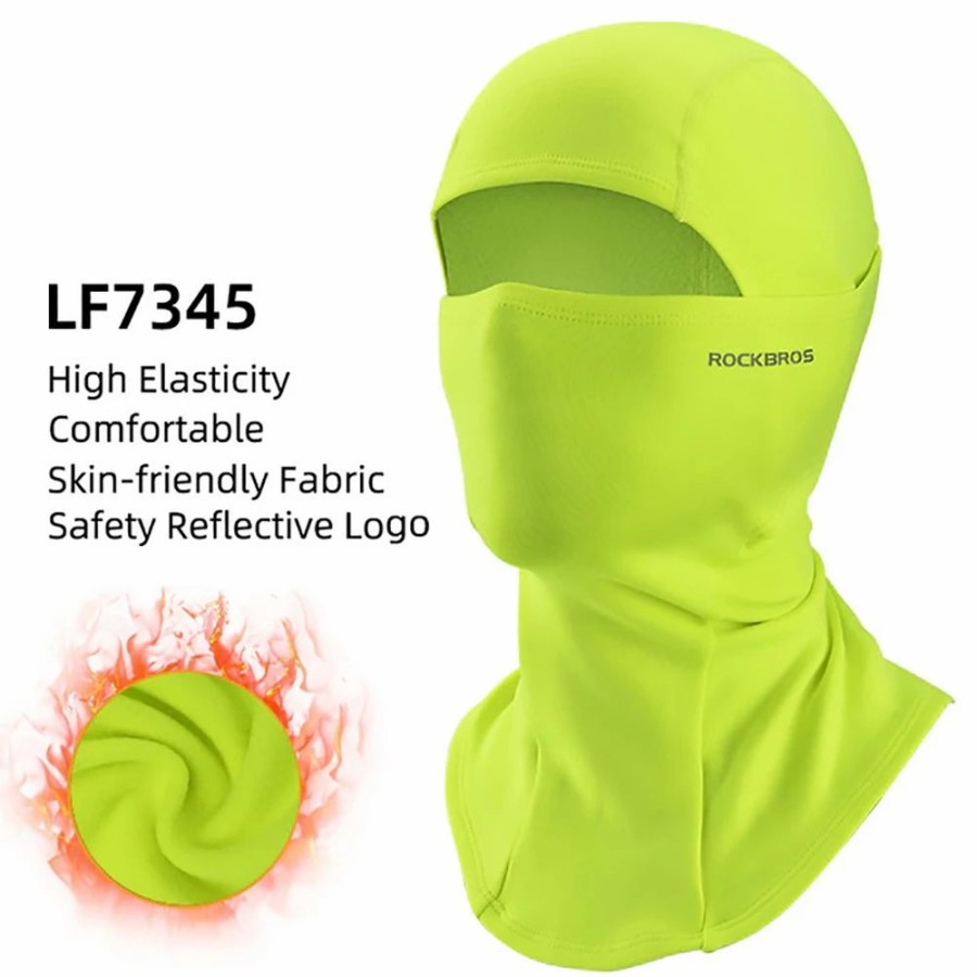 Cycling * | Rockbros Snowboard Face Mask Windproof Warm Outdoor Thermal Fleece Ski Mask Breathable Unisex For Camping, Skiing Green