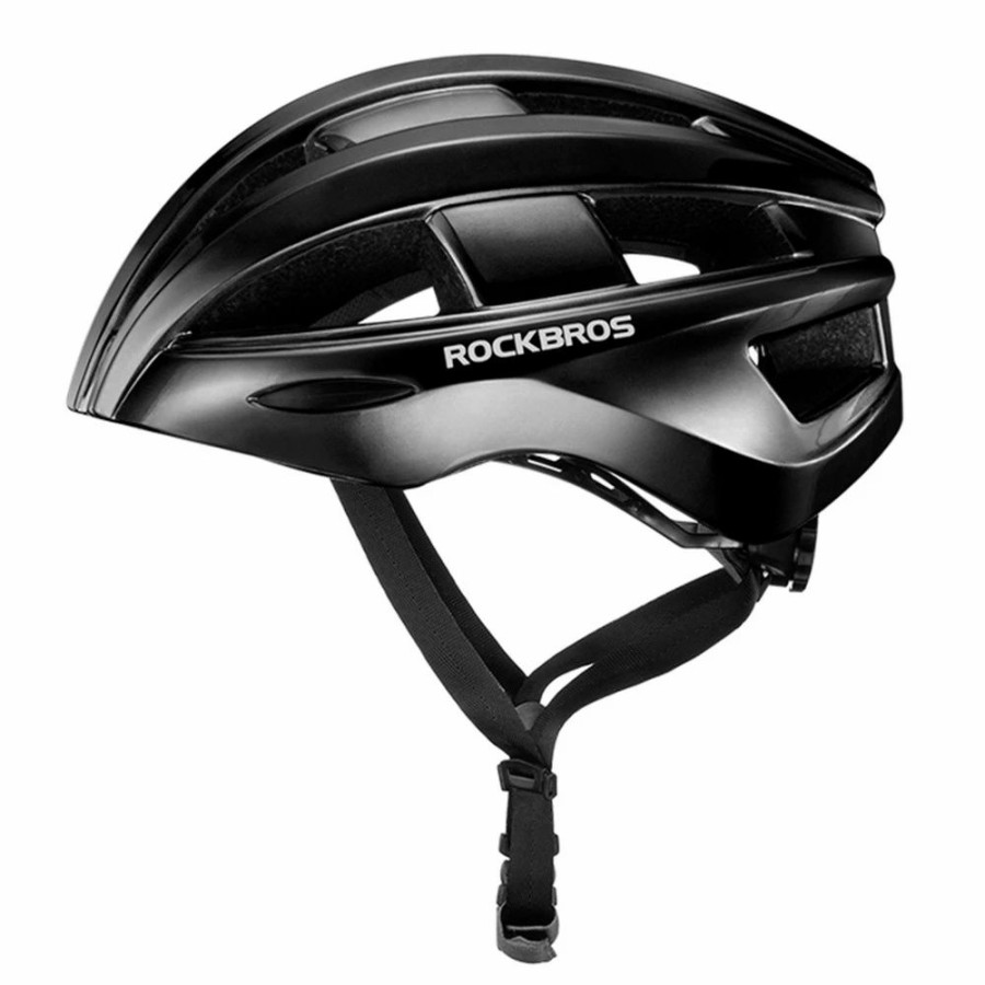 Cycling * | Rockbros Bicycle Helmet With Integrated Taillight Mtb Road Cycling Helmet Black