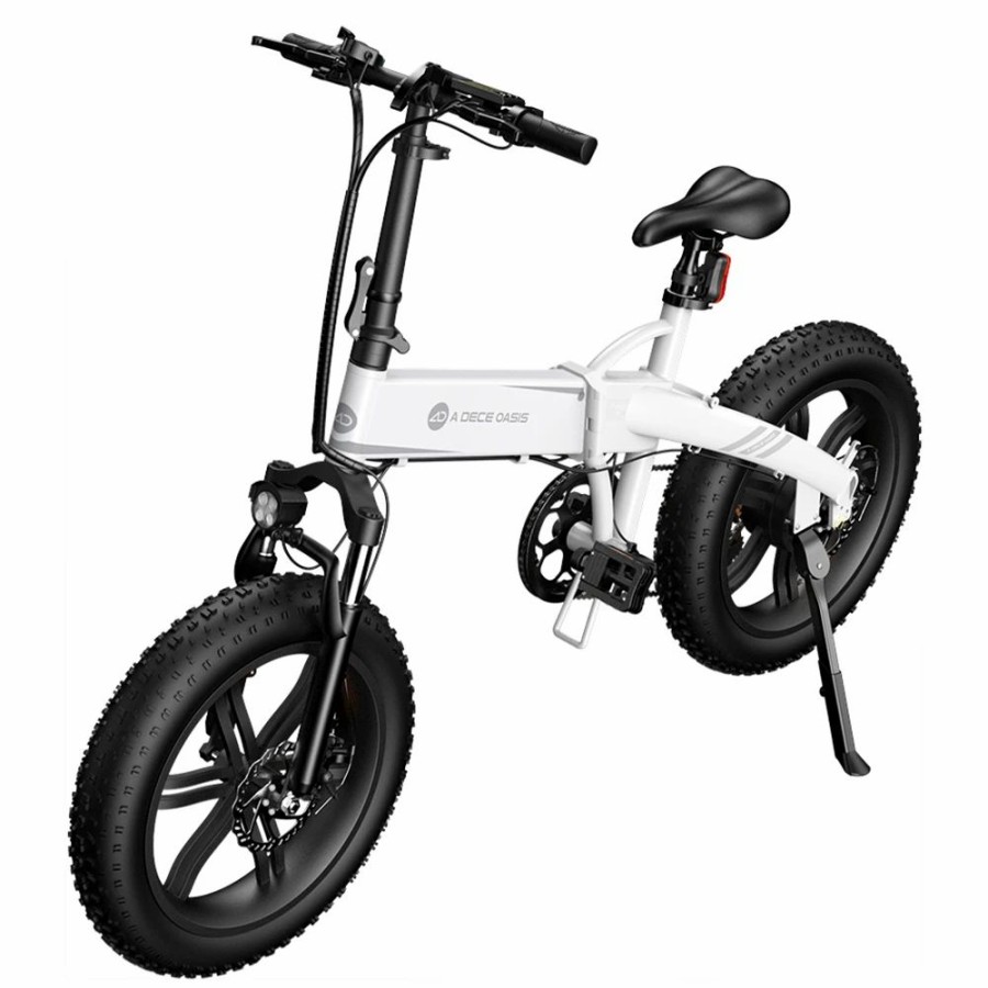 E-Bikes, Scooters & Wheels * | Ado A20F+ Off-Road Electric Folding Bike 20*4.0 Inch 250W Brushless Dc Motor Shimano 7-Speed Rear Derailleur 36V 10.4Ah Removable Battery 25Km/H Max Speed Pure Power Up To 50Km Range Aluminum Alloy Frame White