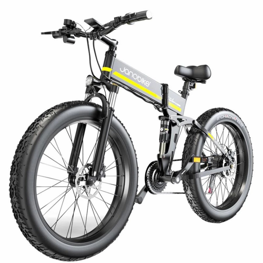 E-Bikes, Scooters & Wheels * | Janobike H26 Electric Bicycle 48V 1000W Motor 12.8Ah Battery 26 Inch Fat Tire Snow, Mountain, City Bike Black