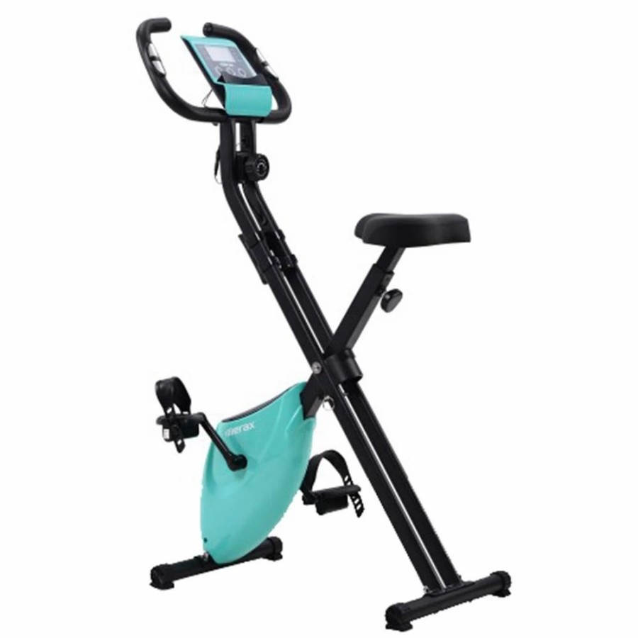 Exercise * | Merax X-Bike Lite Magnetic Foldable Exercise Bike With Padded Seat And Lcd Console Blue