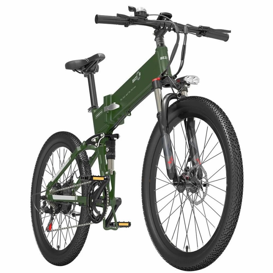 E-Bikes, Scooters & Wheels * | Bezior X500 Pro Folding Electric Bike Bicycle 26 Inch Tire 500W Motor Max Speed 30Km/H 48V 10.4Ah Battery Aluminum Alloy Frame Shimano 7-Speed Shift 100Km Power-Assisted Range Lcd Display Ip54 Waterproof Max Load 200Kg Army Green