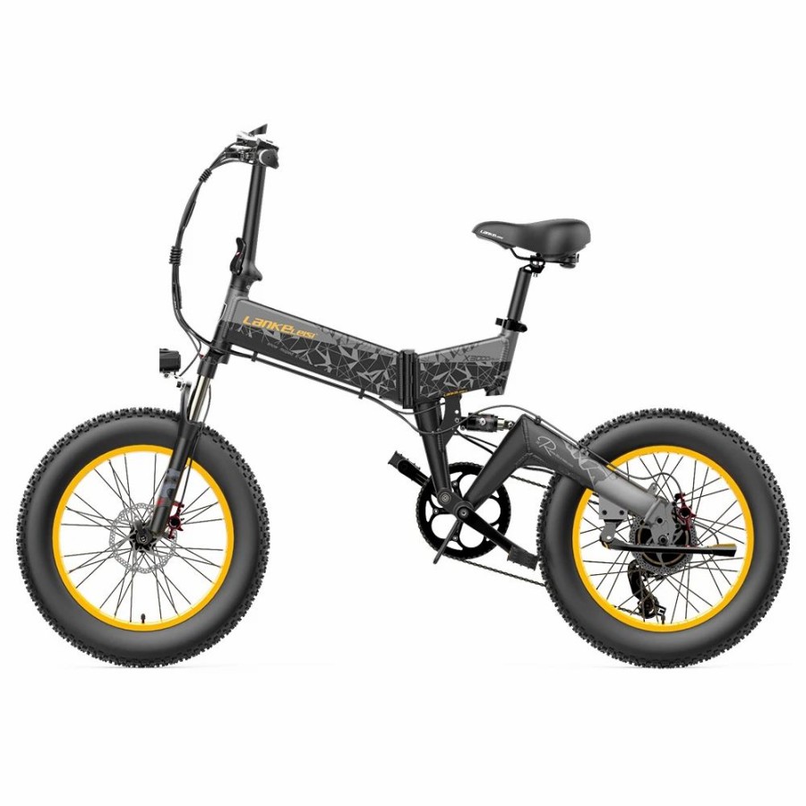 E-Bikes, Scooters & Wheels * | Lankeleisi X3000 Plus Folding Electric Mountain Bike 20*4.0 Inch Fat Tires 1000W Motor 40Km/H Max Speed 48V 17.5Ah Battery 100Km Range 180Kg Max Load Shimano 7 Speed Double Shock Absorption Grey