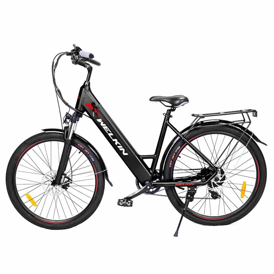 E-Bikes, Scooters & Wheels * | Welkin Wkem002 Electric Bicycle 27.5*1.95 Inch Tires City Bike 250W Brushless Motor 25Km/H Max Speed 36V 10.4Ah Battery 120Kg Max Load Black