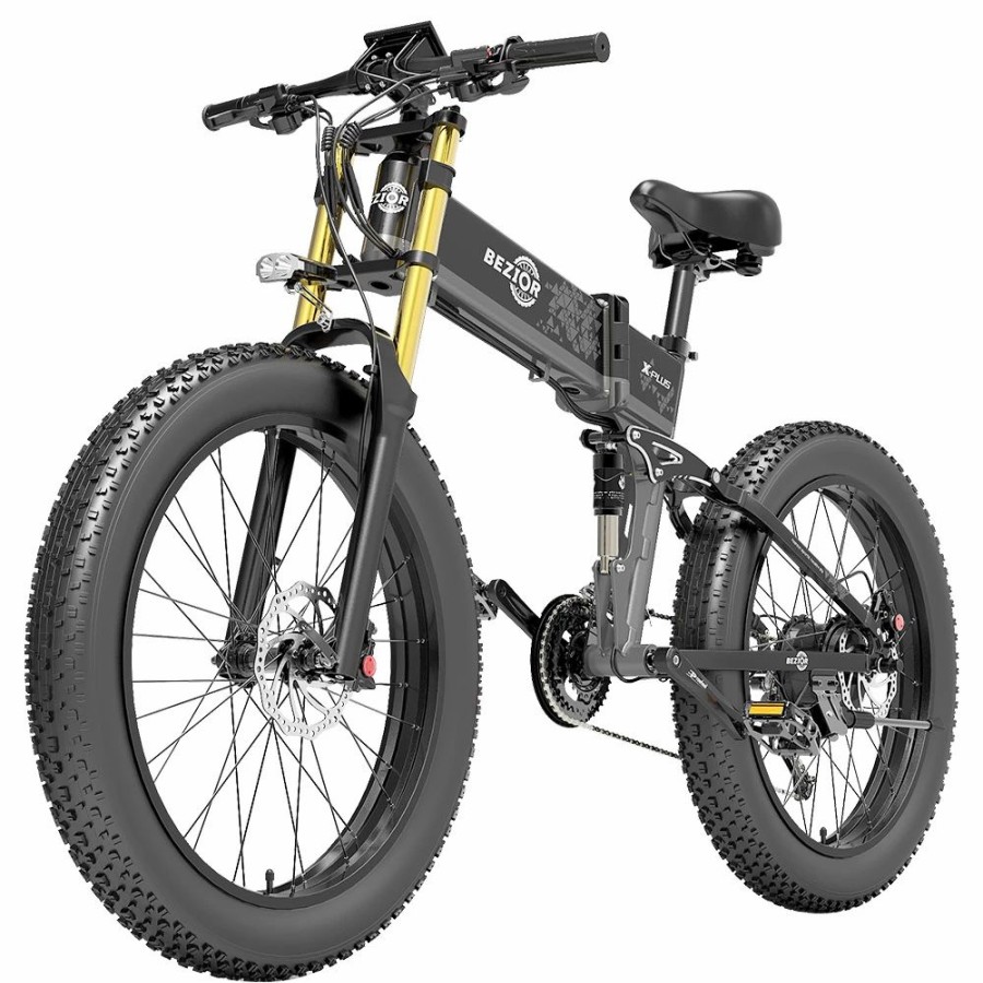 E-Bikes, Scooters & Wheels * | Bezior X-Plus Electric Bike 1500W Motor 48V 17.5Ah Battery 26*4.0 Inch Fat Tire Mountain Bike 40Km/H Max Speed 200Kg Load 130 Km Range Led Display Ip54 Waterproof Black