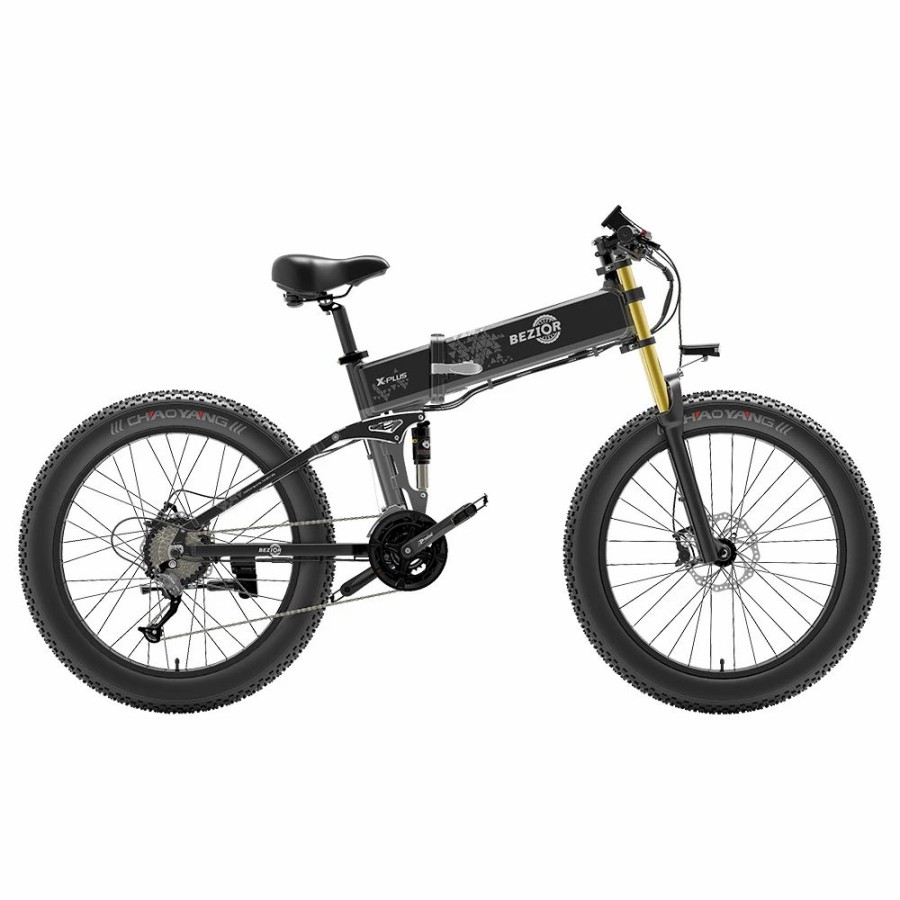 E-Bikes, Scooters & Wheels * | Bezior X-Plus Electric Bike 1500W Motor 48V 17.5Ah Battery 26*4.0 Inch Fat Tire Mountain Bike 40Km/H Max Speed 200Kg Load 130 Km Range Led Display Ip54 Waterproof Black