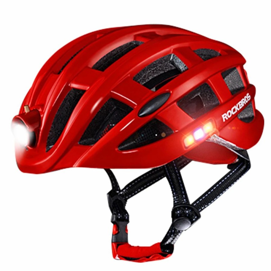 Cycling * | Rockbros Zn1001 Light Cycling Helmet Bike Ultralight Helmet Integrally-Molded Mountain Road Helmet Unisex 57-62Cm Red