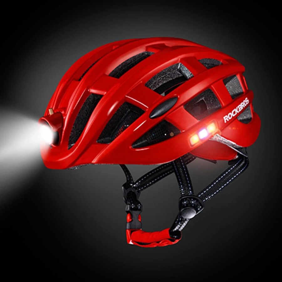 Cycling * | Rockbros Zn1001 Light Cycling Helmet Bike Ultralight Helmet Integrally-Molded Mountain Road Helmet Unisex 57-62Cm Red