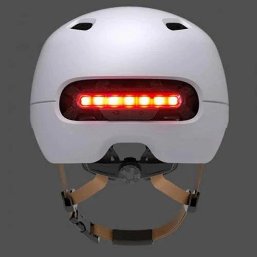 Cycling * | Xiaomi Smart4U Sh50 Bicycle Smart Flash Helmet Automatic Light Perception Warning Light Long Battery Life Ipx4 Waterproof Size L White