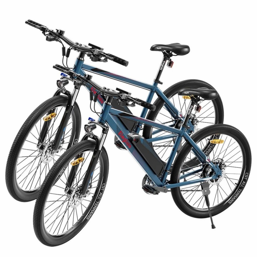 E-Bikes, Scooters & Wheels * | 2Pcs Eleglide M1 Electric Bike 27.5 Inch 250W Hall Brushless Motor 36V 7.5Ah Removable Battery 25Km/H Max Speed Shimano Shifter 21 Speeds Up To 65Km Max Range Ipx4 Aluminum Alloy Frame Dual Disk Brake Mountain Urban Bicycle Dark Blue