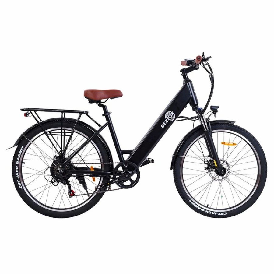 E-Bikes, Scooters & Wheels * | Bezior M3 Electric Bike 48V 500W Motor 32Km/H Max Speed 10.4Ah Battery 60Km Max Range 26*2.1" Cst Tires Shimano 7 Speed Gear Black