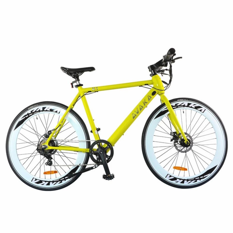 E-Bikes, Scooters & Wheels * | Avaka R1 Electric Bike 700C*32C Inch Wheels 250W Brushless Motor 25Km/H Max Speed 36V 9Ah Battery Shimano 7-Speed Transmission Ip65 Waterproof Double Mechanical Disc Brake Lcd Display Yellow