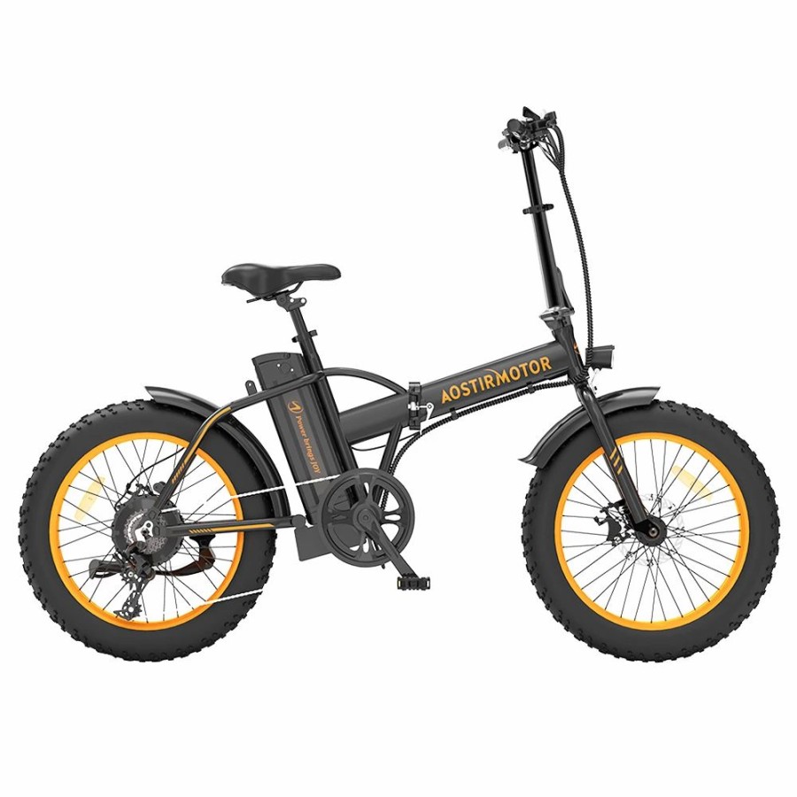 E-Bikes, Scooters & Wheels * | Aostirmotor A20 Folding Electric Bike 20*4.0 Fat Tire 36V 13Ah Battery 500W Motor 40Km/H Max Speed Orange