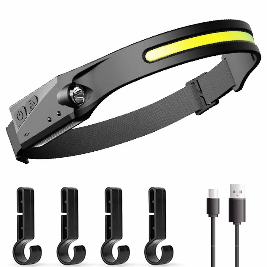 Cycling * | Bright Led Headlamp 270 Degree Wide Beam & Spotlight, 4 Sensor Modes For Outdoor Cycling Camping Hiking With 4 Buckles