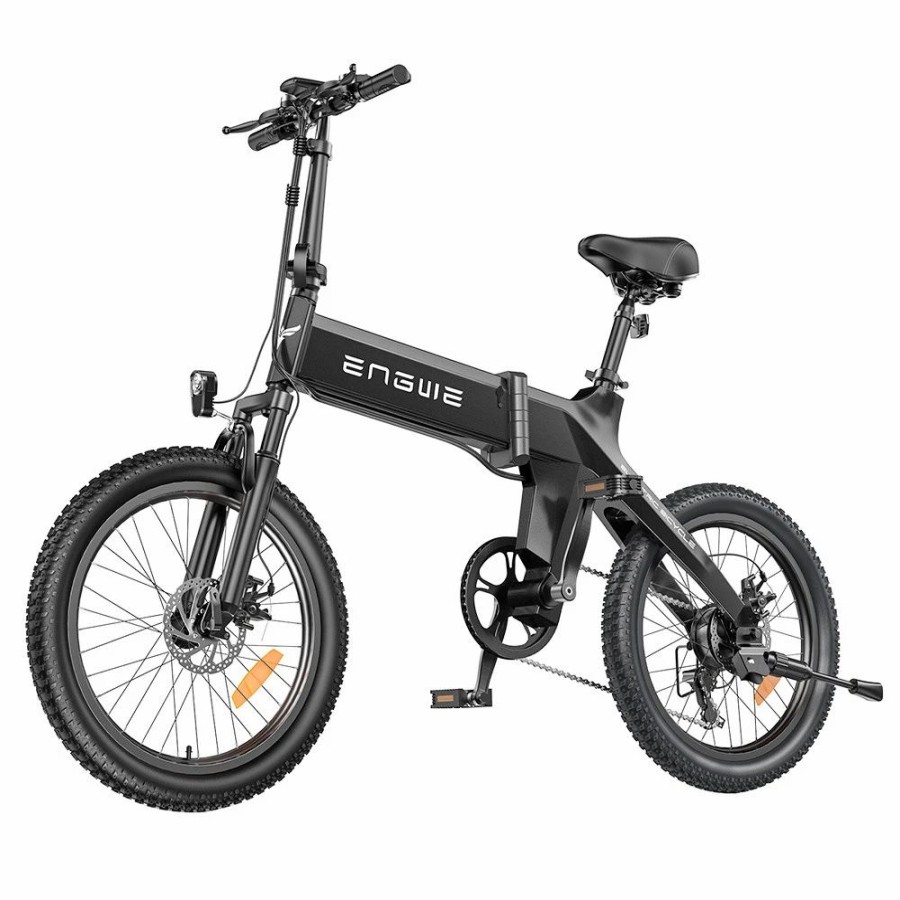 E-Bikes, Scooters & Wheels * | Engwe C20 Pro Folding Electric Bicycle 20*3.0 Inch Fat Tires 500W Brushless Motor 36V 16Ah Battery 25Km/H Max Speed 120Km Range 150Kg Max Load Dual Disc Brakes Shimano 7-Speed Gear- Black