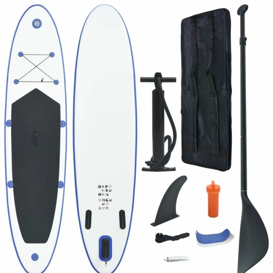 Exercise * | Inflatable Stand Up Paddleboard Set Blue And White