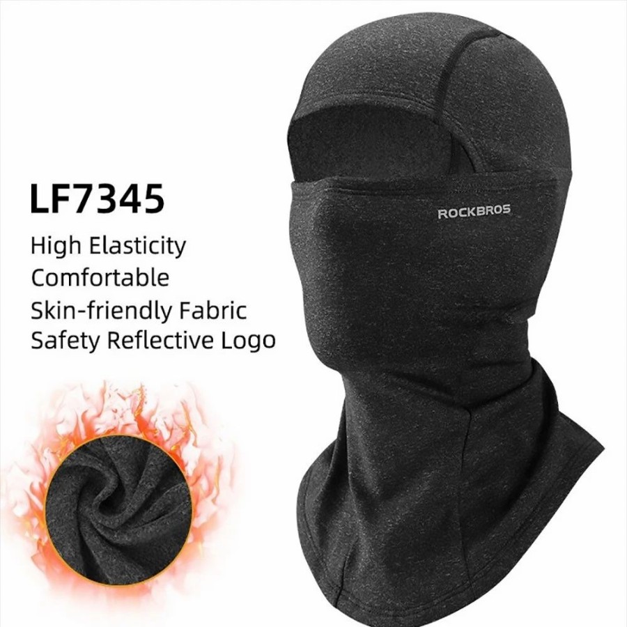 Cycling * | Rockbros Snowboard Face Mask Windproof Warm Outdoor Thermal Fleece Ski Mask Breathable Unisex For Camping, Skiing Deep Grey