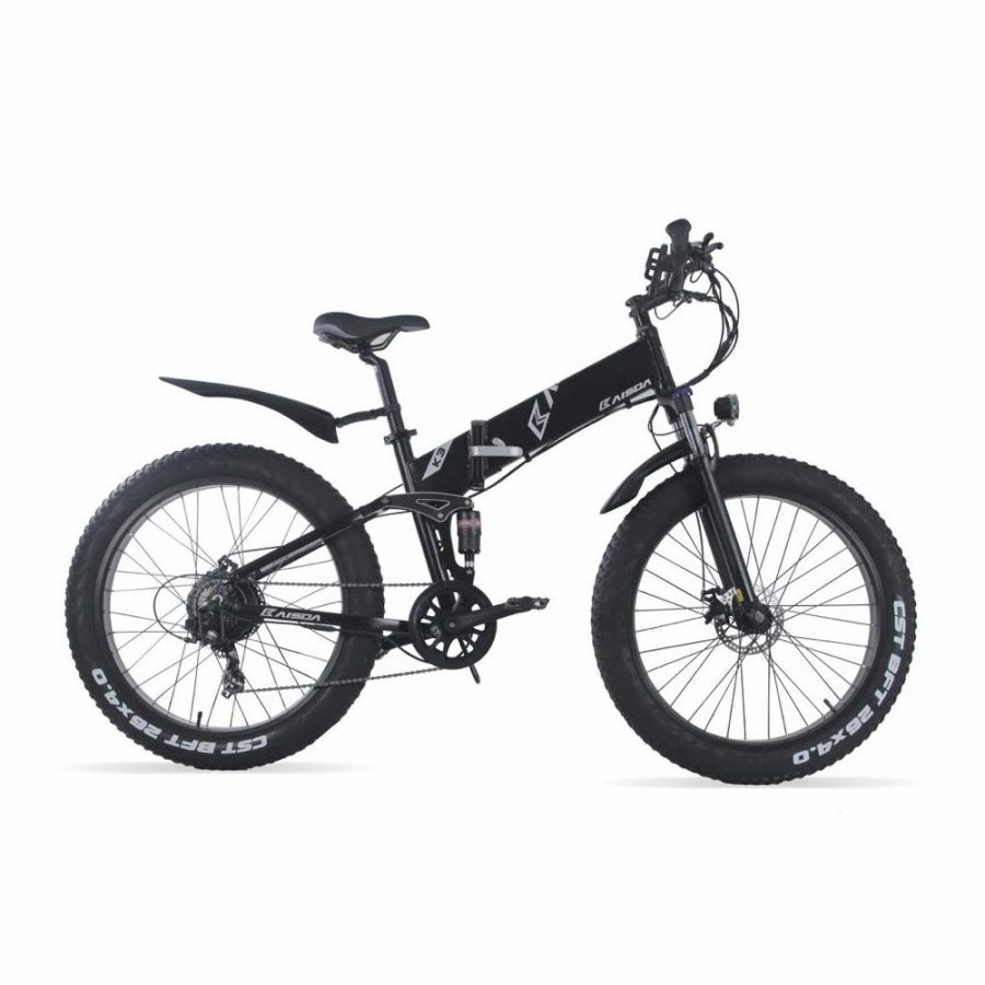 E-Bikes, Scooters & Wheels * | Kaisda K3 26*4.0 Inch Fat Tire Off-Road Folding Electric Moped Folding Bike Mountain Bicycle 500W Motor Shimano 7-Speeds Derailleur Lcd Display 10Ah Battery Max Speed 32Km/H Aluminum Alloy Frame Black