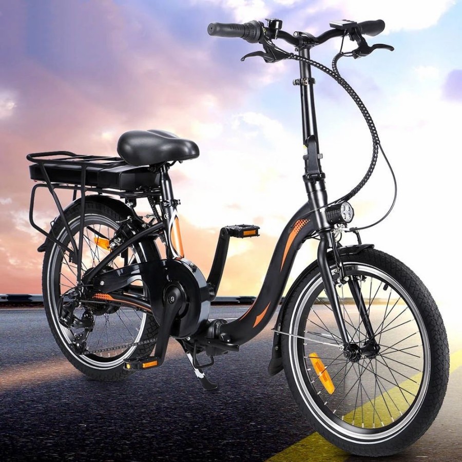 E-Bikes, Scooters & Wheels * | Fafrees 20F054 250W Electric Bike 20 Inch Folding Frame 7-Speed Gears With Removable 10Ah Battery Led Light Black