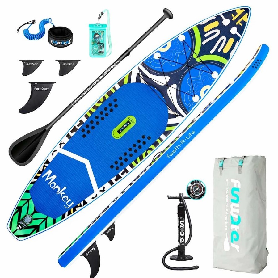 Exercise * | Funwater Racing Roard Monkey 132*33*6 Inch Inflatable Stand Up Paddling Board Maximum Load 150Kg With Accessories