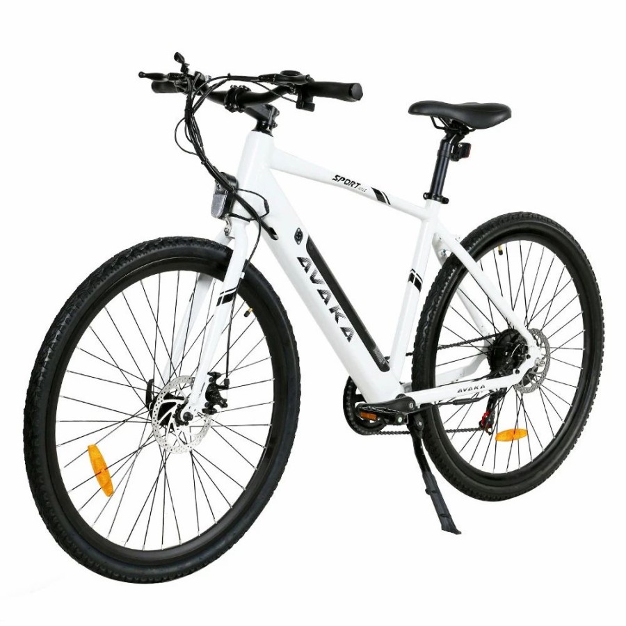 E-Bikes, Scooters & Wheels * | Avaka R3 Electric Bike 700C*40C Inches Wheel 36V 350W Motor 12.5Ah Battery 32Km/H Max Speed 70Km Range Shimano 7-Speed Gear 120Kg Load White