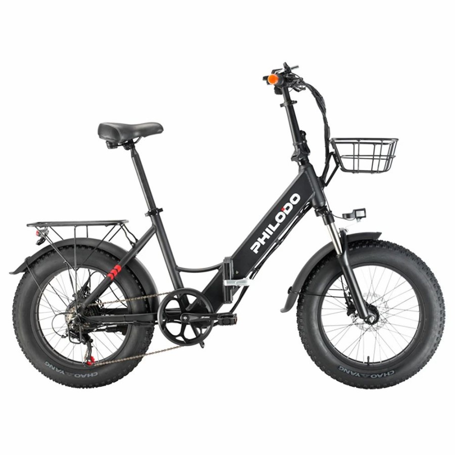 E-Bikes, Scooters & Wheels * | Philodo Bikes Philodo H4 Foldable Step-Thru Fat Bike 20 Inch 48V 13Ah Removable Battery 250W Motor 25Km/H Dual Brakes Black