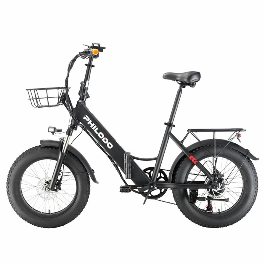 E-Bikes, Scooters & Wheels * | Philodo Bikes Philodo H4 Foldable Step-Thru Fat Bike 20 Inch 48V 13Ah Removable Battery 250W Motor 25Km/H Dual Brakes Black