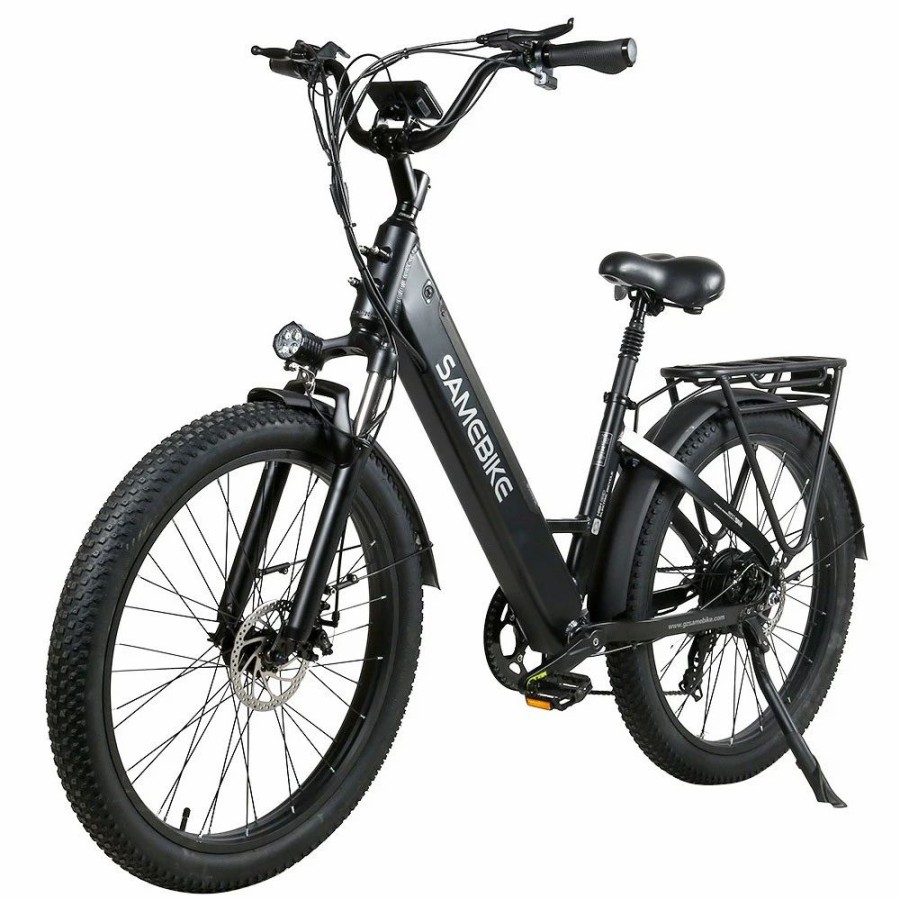 E-Bikes, Scooters & Wheels * | Samebike Rs-A01 Electric Bike 750W Motor 70N.M 25-35Km/H Max Speed 48V 14Ah Battery 26*3" Tires With Rear Rack Black