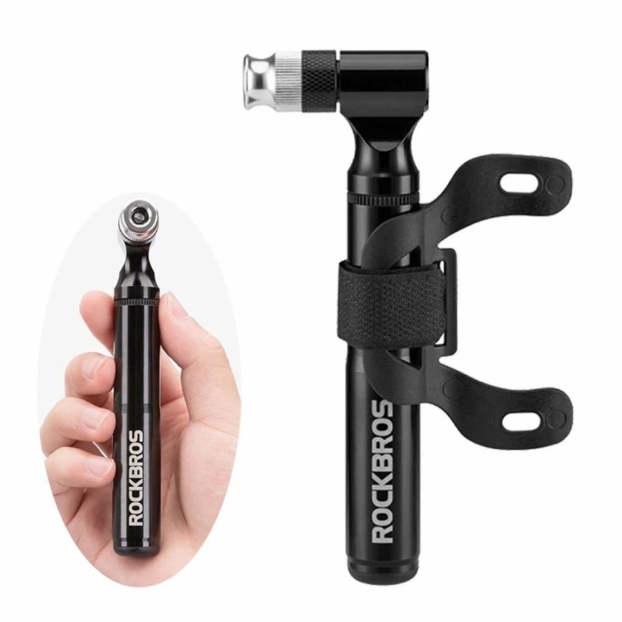 Cycling * | Rockbros Mini 130Psi Bicycle Pump Aluminum Alloy Wear-Resistant Portable Drop-Proof Bike Inflator