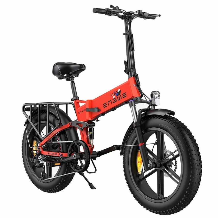 E-Bikes, Scooters & Wheels * | Engwe X Folding Electric Bike 20*4.0 Inch Chaoyang Off-Road Fat Tires 250W Motor E-Bike 48V 13Ah Battery 25Km/H Max Speed 100Km Range Dual Disc Brake 150Kg Max Load Red