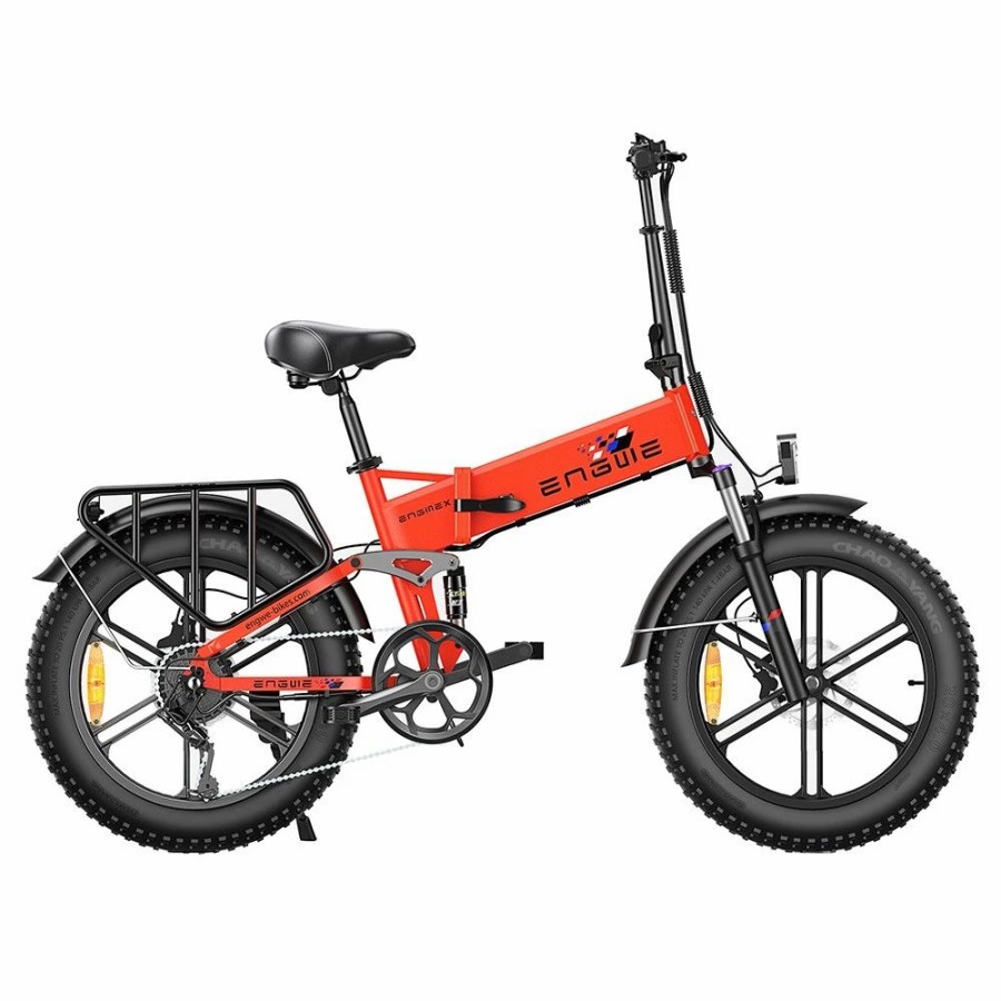 E-Bikes, Scooters & Wheels * | Engwe X Folding Electric Bike 20*4.0 Inch Chaoyang Off-Road Fat Tires 250W Motor E-Bike 48V 13Ah Battery 25Km/H Max Speed 100Km Range Dual Disc Brake 150Kg Max Load Red