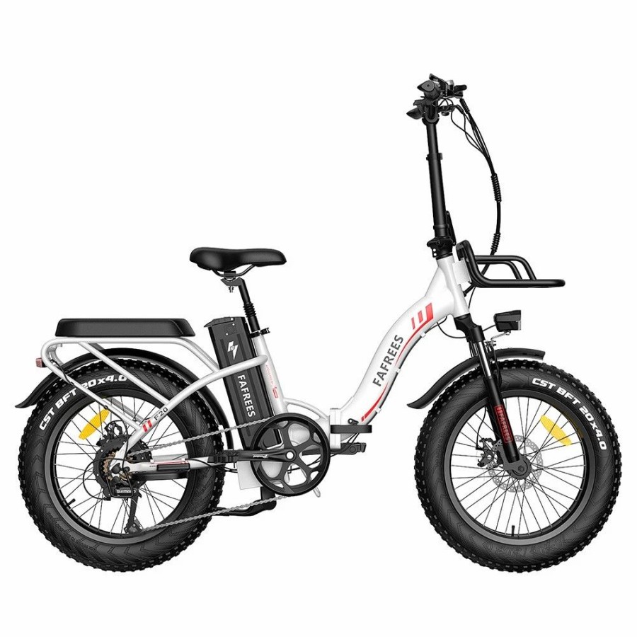 E-Bikes, Scooters & Wheels * | Fafrees F20 Max Electric Bike 20*4.0 Inch Fat Tire 500W Brushless Motor 25Km/H Speed Removable 48V 22.5Ah Lithium Battery Front & Rear Disc Brakes Shimano 7-Speed Gear 150Kg Max Speed Folding E-Bike With Footrest White