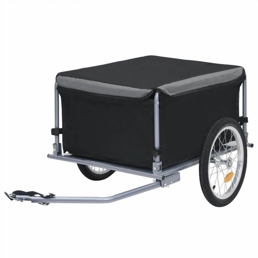 Cycling * | Bike Cargo Trailer Black And Grey 65 Kg