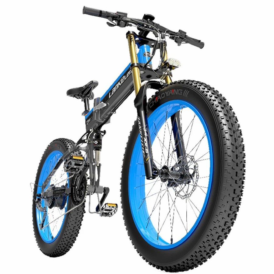 E-Bikes, Scooters & Wheels * | Lankeleisi T750 Plus Big Fork Electric Bike 26*4.0 Inch Fat Tire 1000W Motor 40Km/H Max Speed 48V 17.5Ah Battery 100Km Range Shimano 27-Speed 180Kg Max Load Blue