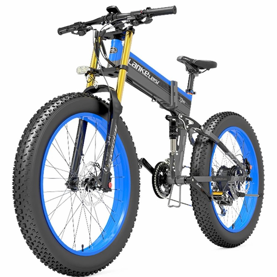 E-Bikes, Scooters & Wheels * | Lankeleisi T750 Plus Big Fork Electric Bike 26*4.0 Inch Fat Tire 1000W Motor 40Km/H Max Speed 48V 17.5Ah Battery 100Km Range Shimano 27-Speed 180Kg Max Load Blue