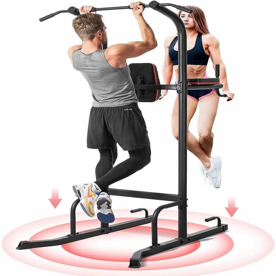 Exercise * | Power Tower Pull-Up Bar Dip Station Strength Training Workout Equipment For Professional Home Gym, Maximum Weight 180Kg