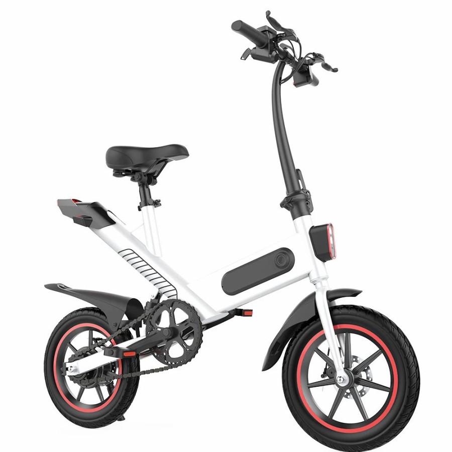 E-Bikes, Scooters & Wheels * | Y1 Electric Bike 350W Motor 36V 10.4Ah Battery 14" Tire 25Km/H Max Speed 30-40Km Range White