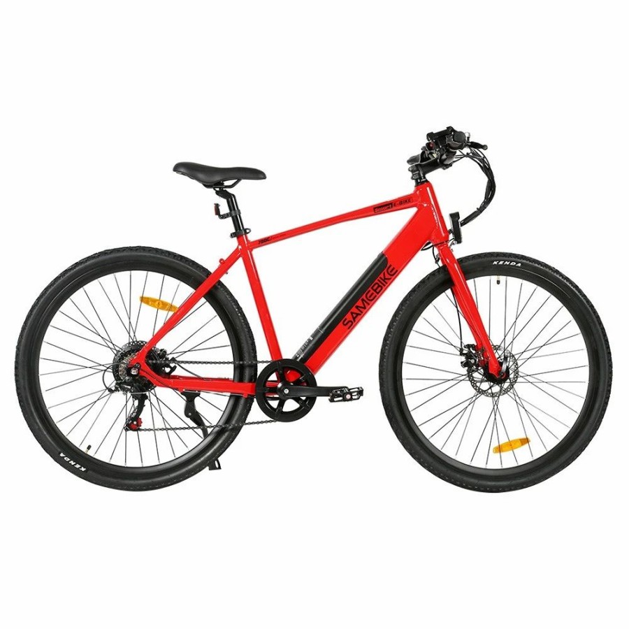 E-Bikes, Scooters & Wheels * | Samebike Xwp10 Electric Bike 700*45C Kenda Tires 350W Motor 32Km/H Max Speed 36V 10.4Ah Battery For 40-80Km Range Dual Disc Brakes Shimano 7-Speed Gear App Control Red