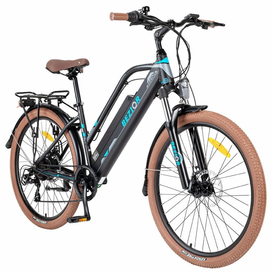 E-Bikes, Scooters & Wheels * | Bezior M2 Pro Electric Moped Bike 500W Motor 100Km Range 12.5Ah Battery 26*2.125" Wheels 25Km/H Max Speed Black