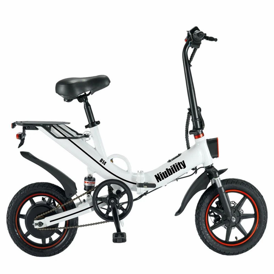 E-Bikes, Scooters & Wheels * | Niubility B14 Electric Moped Folding Bike 14 Inch 400W Motor 48V 15Ah Battery Up To 100Km Mileage Max 25Km/H Double Disc Brake App Control White