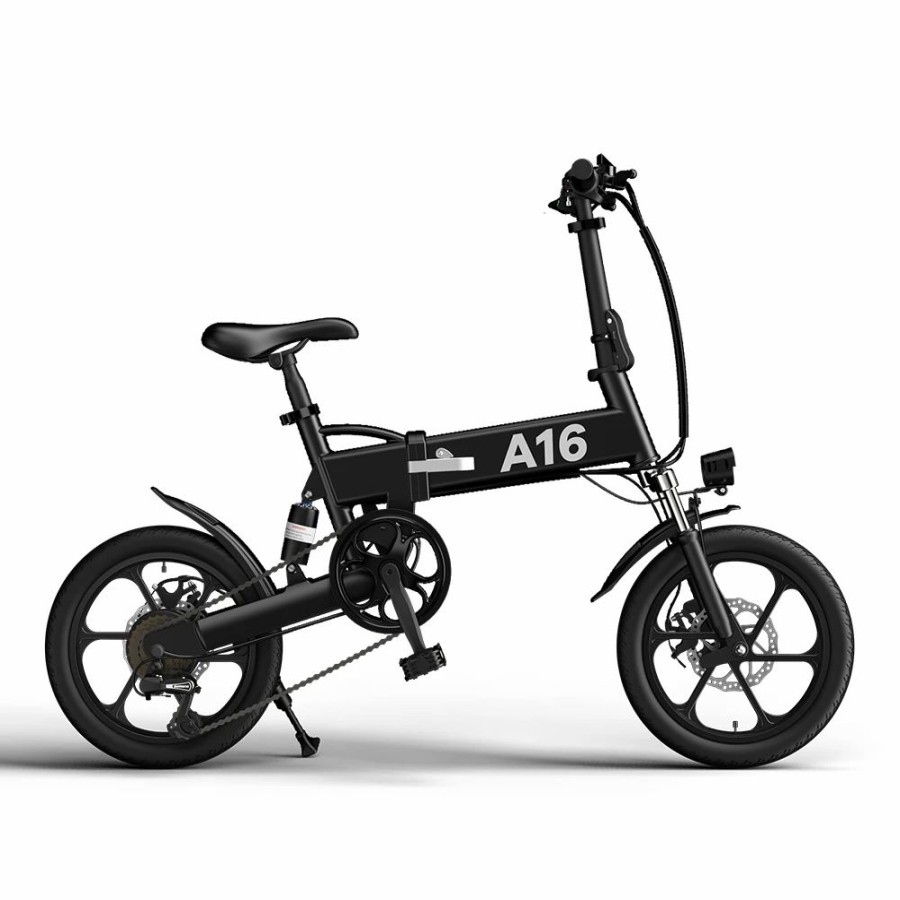 E-Bikes, Scooters & Wheels * | Ado A16 Electric Folding Bike 16 Inch City Bicycle 350W Hall Brushless Motor Shimano 7-Speed Rear Derailleur 36V 7.8Ah Removable Battery 35Km/H Max Speed Up To 35Km Max Range Ipx5 Double Shock-Absorption Aluminum Alloy Frame 16*1.95 Tires Black