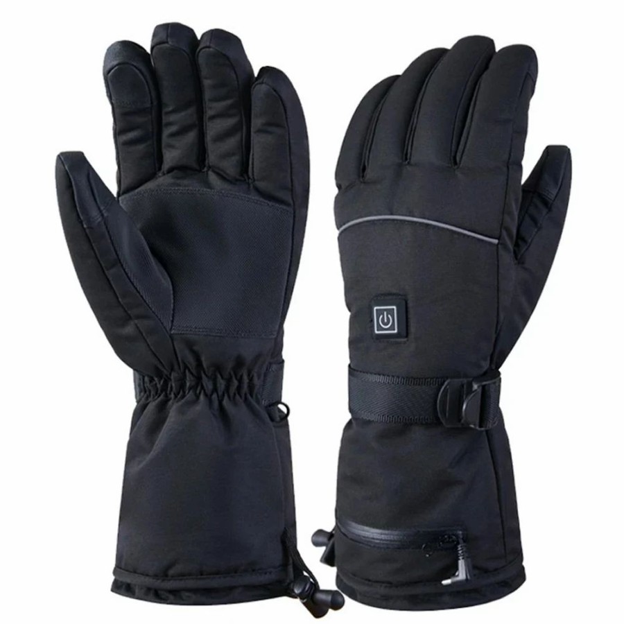 Cycling * | Electric Heating Gloves For Skating, Cycling Outdoor Activities, Rechargeable Thickened Gloves 5V 4000Mah Battery