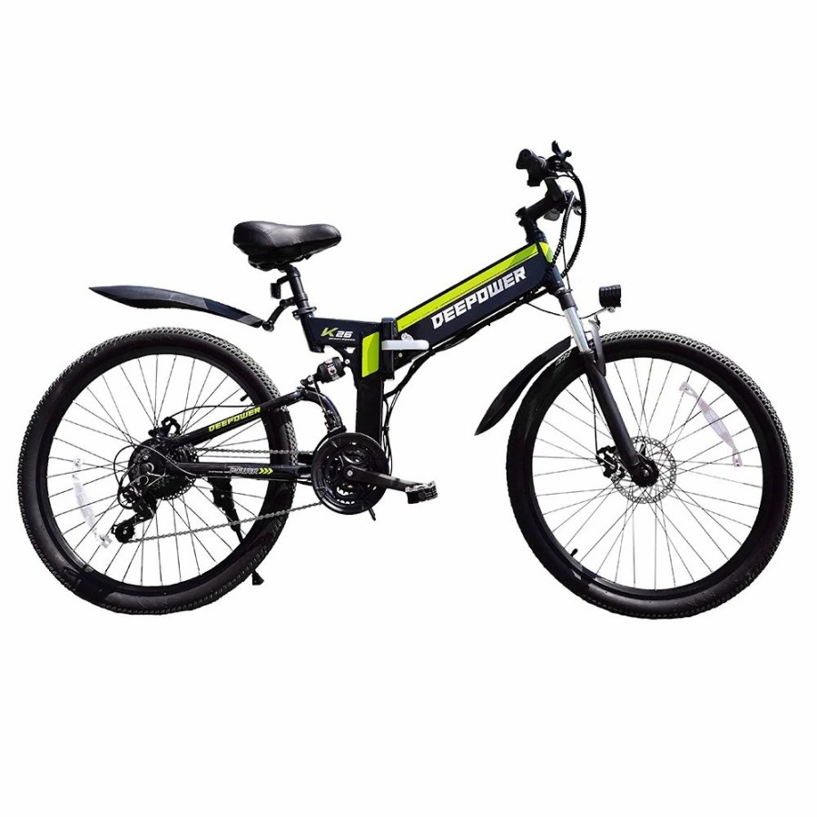 E-Bikes, Scooters & Wheels * | Deepower K26 Electric Folding Bike 26 Inch Tire 48V 500W Motor 12.8Ah Battery 35Km/H Max Speed Shimano 21 Speed Gear 150Kg Load