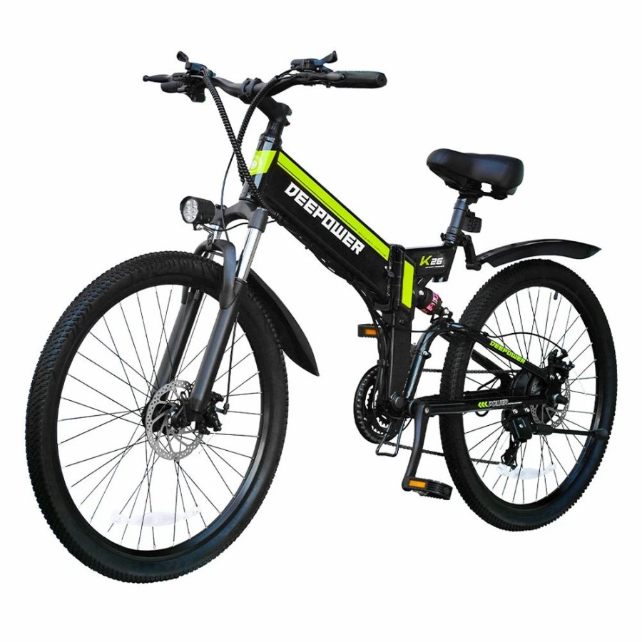 E-Bikes, Scooters & Wheels * | Deepower K26 Electric Folding Bike 26 Inch Tire 48V 500W Motor 12.8Ah Battery 35Km/H Max Speed Shimano 21 Speed Gear 150Kg Load