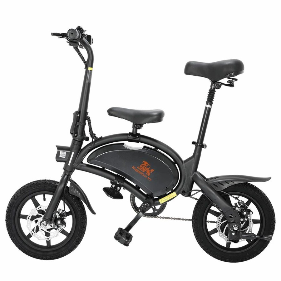 E-Bikes, Scooters & Wheels * | [Ship To Uk] Kugookirin V1 (Kirin B2) Folding Moped Electric Bike E-Scooter With Pedals 400W Brushless Motor Max Speed 45Km/H 7.5Ah Lithium Battery Disc Brake 14 Inch Pneumatic Tires Smart App Control Child Saddle Black