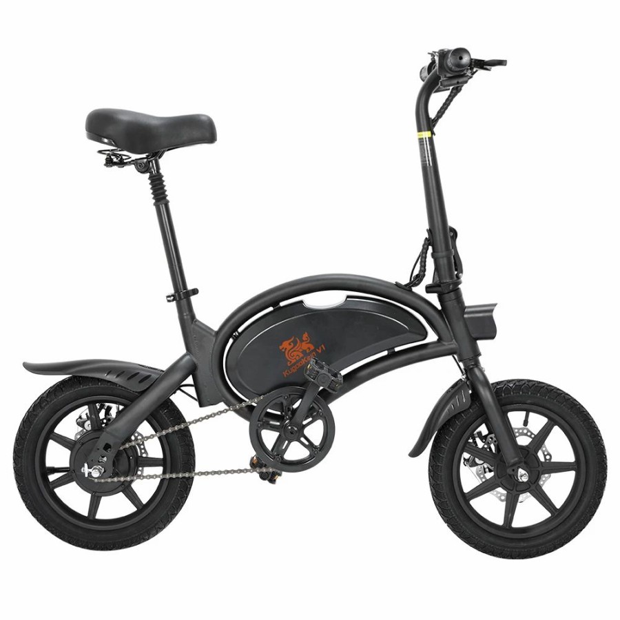 E-Bikes, Scooters & Wheels * | [Ship To Uk] Kugookirin V1 (Kirin B2) Folding Moped Electric Bike E-Scooter With Pedals 400W Brushless Motor Max Speed 45Km/H 7.5Ah Lithium Battery Disc Brake 14 Inch Pneumatic Tires Smart App Control Child Saddle Black